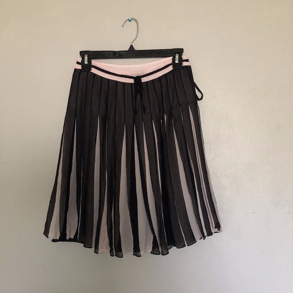 INC International Concepts Silk Pleated Black Skirt